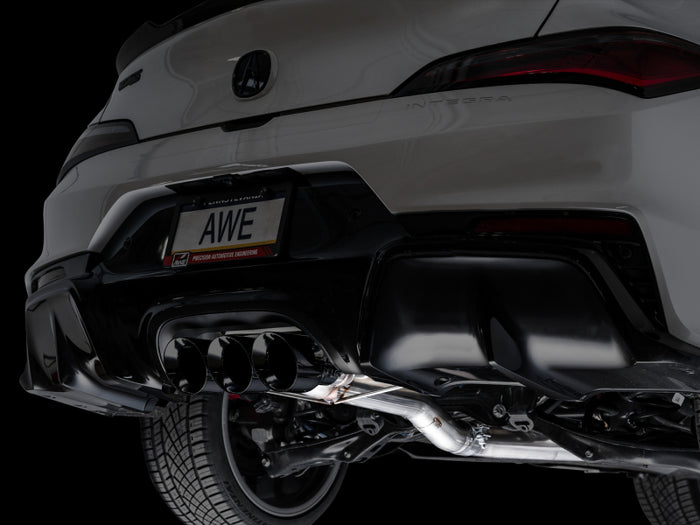 AWE Tuning 2024 Acura Integra Type S DE5 FWD Track Edition Exhaust w/ Triple Diamond Black Tips available at Damond Motorsports