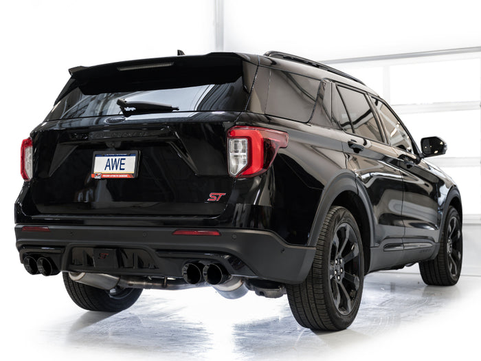 AWE Tuning 2020+ Ford Explorer ST Touring Edition Exhaust w/ Diamond Black Tips available at Damond Motorsports