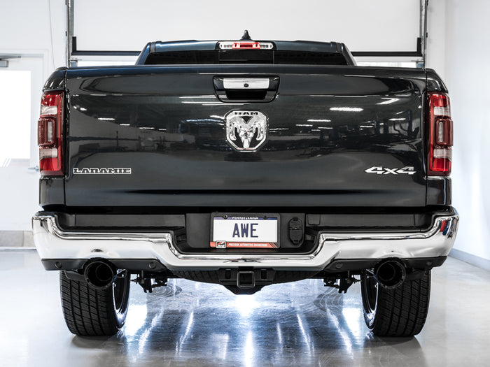AWE Tuning 19-21 RAM 1500 5.7L (w/Cutouts) 0FG Dual Rear Exit Cat-Back Exhaust - Diamond Black Tips available at Damond Motorsports