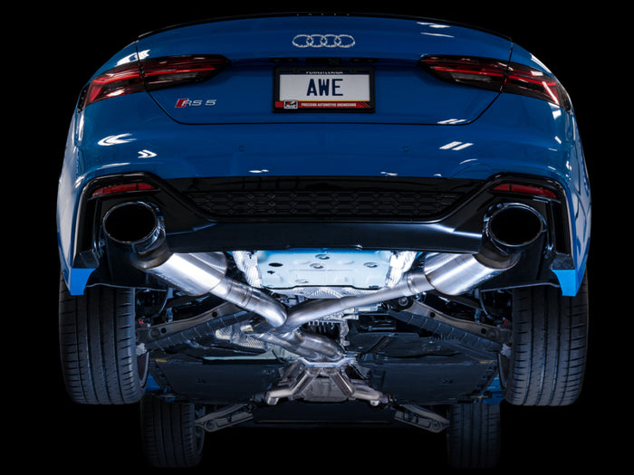 AWE Tuning Audi B9.5 RS5 Sportback Non-Resonated Touring Edition Exhaust - RS-Style Diamond Blk Tips available at Damond Motorsports