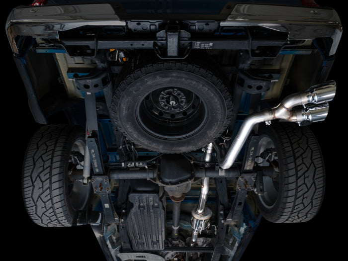 AWE 21-25 Ford F150 (14th Gen Reg Cab) Cat-Back Exhaust - 4.5in Dual Side Exit Chrome Tips available at Damond Motorsports