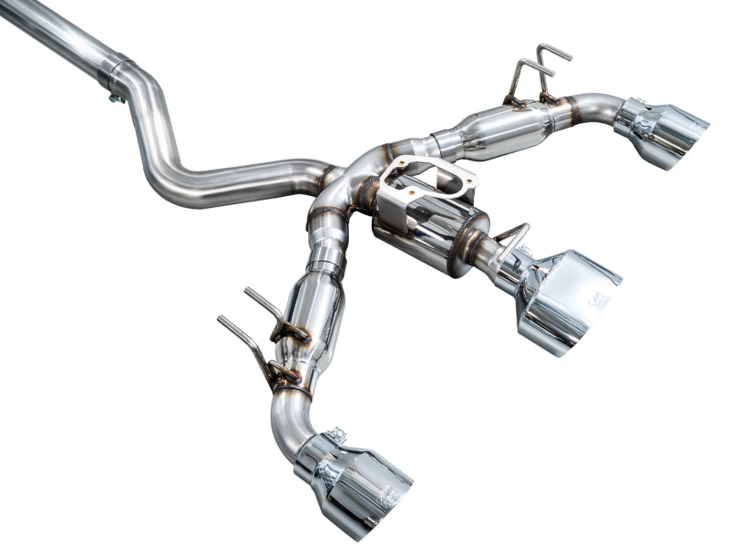 AWE 23-24 Toyota GR Corolla Track Edition Catback Exhaust - Chrome Silver Tips available at Damond Motorsports