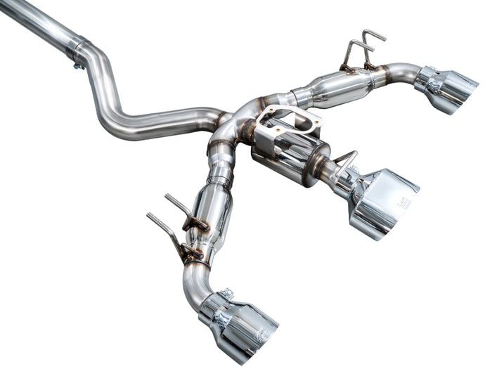 AWE 23-24 Toyota GR Corolla Track Edition Catback Exhaust - Chrome Silver Tips available at Damond Motorsports
