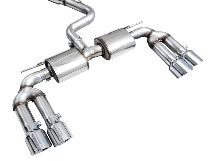 AWE 22-24 Audi 8Y S3 Touring Edition Exhaust - Chrome Silver Tips available at Damond Motorsports