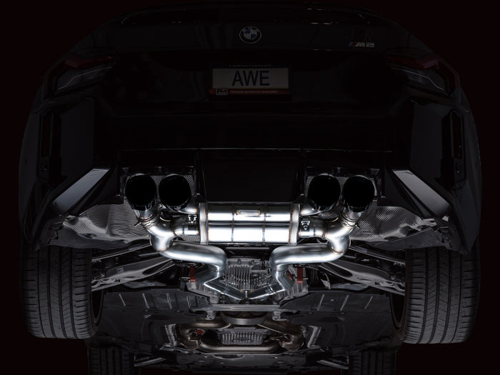 AWE Tuning 23-24 BMW G87 M2 SwitchPath Edition Exhaust - Diamond Black Tips available at Damond Motorsports