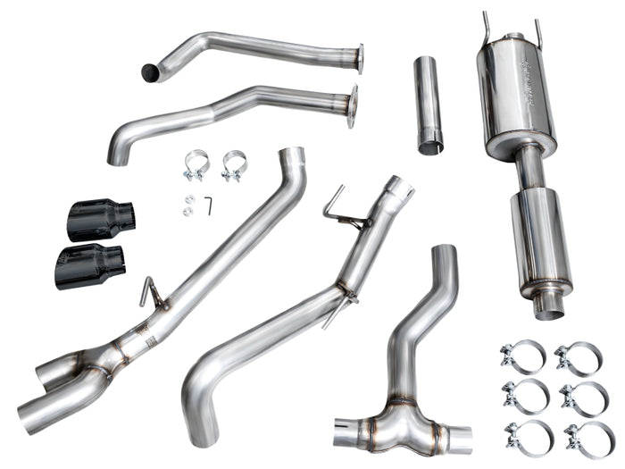 AWE 0FG Exhaust for 3rd Gen Toyota Tundra - Dual Diamond Black Tips available at Damond Motorsports