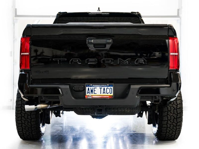 AWE Exhaust for 4th Gen Toyota Tacoma Dual Chrome Silver Tips available at Damond Motorsports