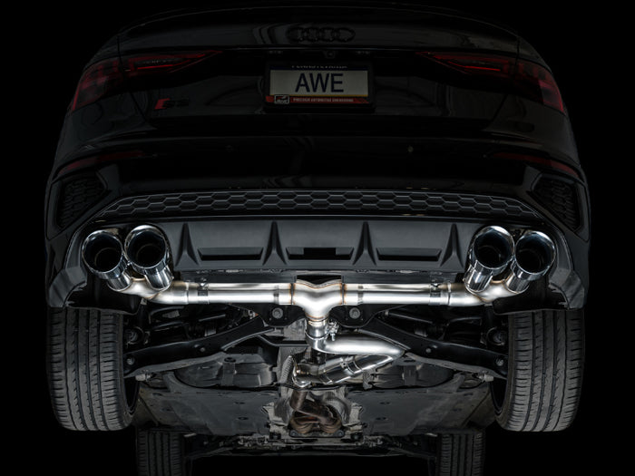 AWE 22-24 Audi 8Y S3 Track Edition Exhaust - Chrome Silver Tips available at Damond Motorsports