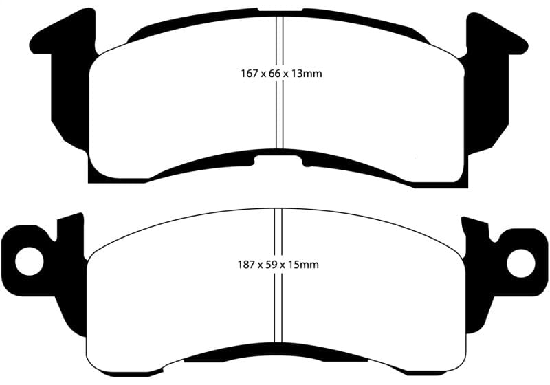 EBC-EBC 73-74 Buick Apollo 4.1 Yellowstuff Front Brake Pads- at Damond Motorsports