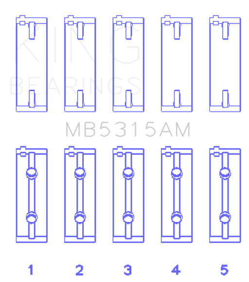 King Engine Bearings-King Mitsubishi 4G63T/4G64 (Size 0.5) Main Bearing Set- at Damond Motorsports