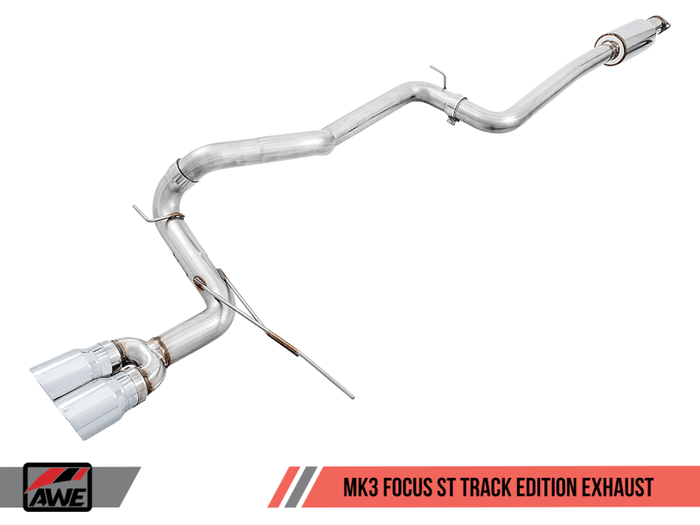 AWE Tuning Ford Focus ST Track Edition Cat-back Exhaust - Diamond BlackTips available at Damond Motorsports