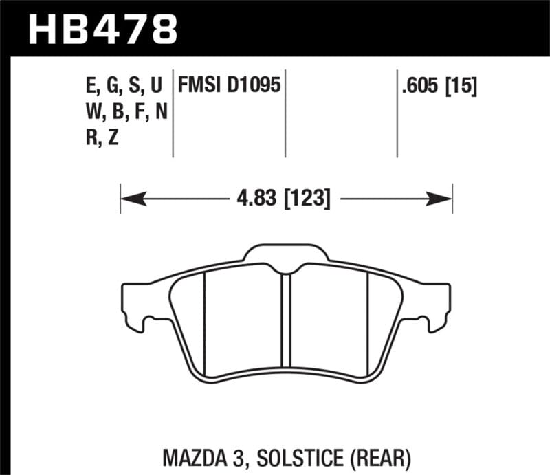 Hawk 13-14 Ford Focus ST / Mazda/ Volvo DTC-60 Race Rear Brake Pads ...