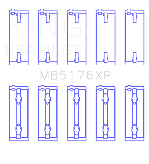 King Engine Bearings-King Mitsubishi 4G91/4G92/4G93 16V (Size STD) XP - Series Performance Main Bearing Set- at Damond Motorsports