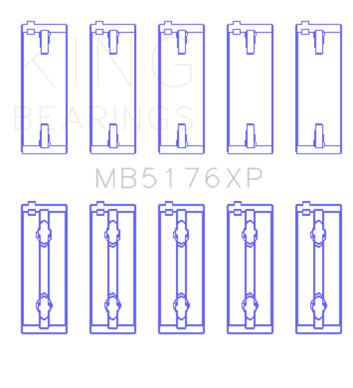 King Engine Bearings-King Mitsubishi 4G91/4G92/4G93 16V (Size STD) XP - Series Performance Main Bearing Set- at Damond Motorsports