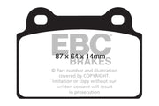 EBC-EBC 08-16 Mitsubishi Lancer Evo 10 2.0 Turbo (1 piece rotor) Redstuff Rear Brake Pads- at Damond Motorsports