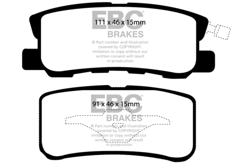 EBC-EBC 11-14 Chrysler 200 3.6 Redstuff Rear Brake Pads- at Damond Motorsports