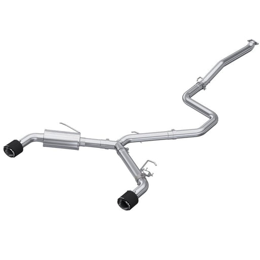 MBRP 22-23 Hyundai Elantra N 2.0L Turbo T304 5in OD CF Tips Dual Outlet 3in Cat Back Exhaust available at Damond Motorsports