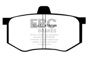 EBC-EBC 08-16 Mitsubishi Lancer Evo 10 2.0 Turbo (1 piece rotor) Ultimax2 Rear Brake Pads- at Damond Motorsports