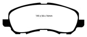 EBC-EBC 11-14 Chrysler 200 2.4 Redstuff Front Brake Pads- at Damond Motorsports