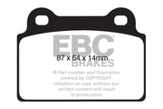 EBC-EBC 08-16 Mitsubishi Lancer Evo 10 2.0 Turbo (1 piece rotor) Redstuff Rear Brake Pads- at Damond Motorsports