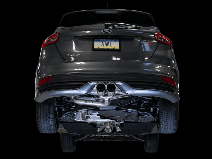 AWE Tuning Ford Focus ST Track Edition Cat-back Exhaust - Chrome Silver Tips available at Damond Motorsports