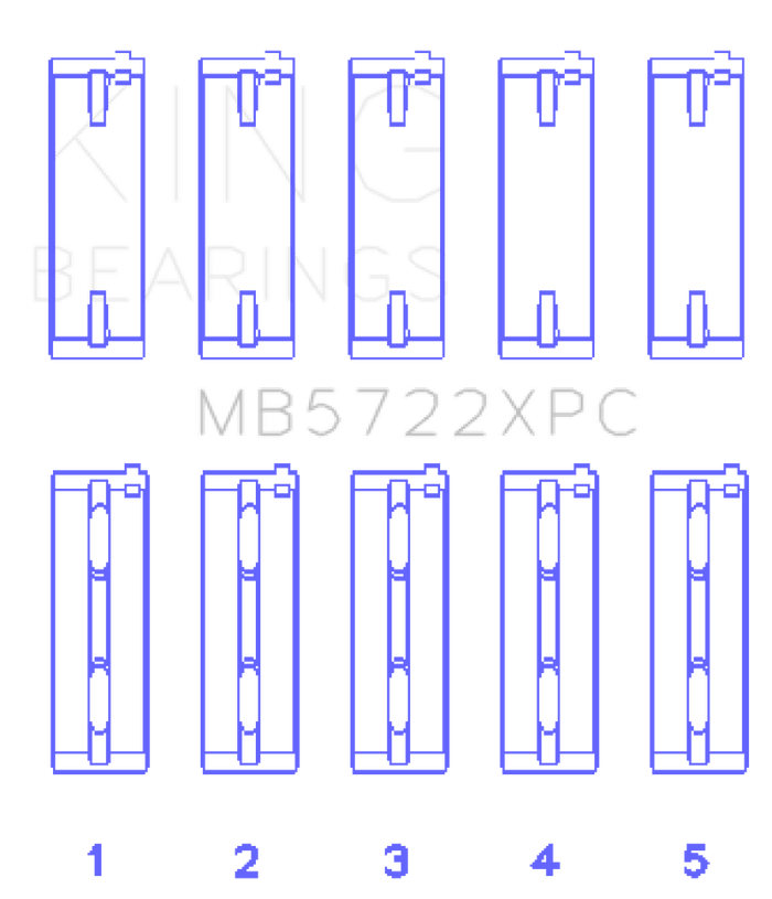 King Engine Bearings-King Mitsubishi 4B11T EVO X 2007+ (Size 0.5) Coated Performance Main Bearing Set- at Damond Motorsports