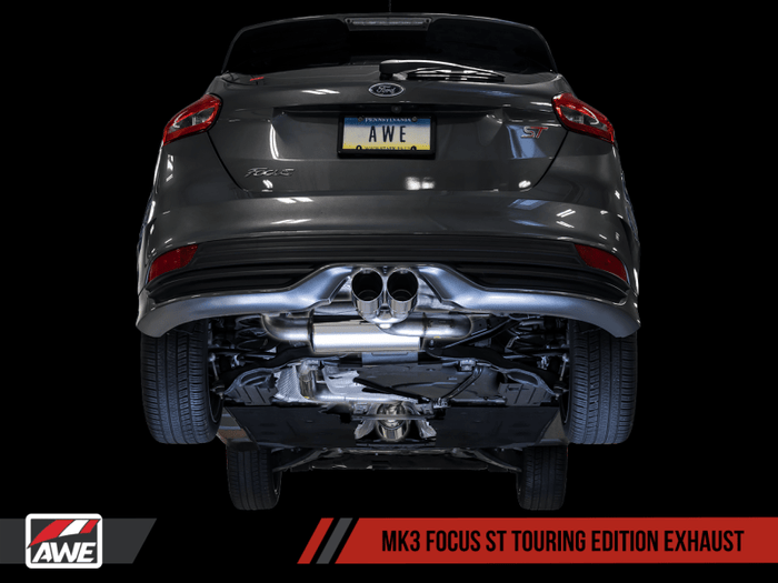 AWE Tuning Ford Focus ST Touring Edition Cat-back Exhaust - Non-Resonated - Chrome Silver Tips available at Damond Motorsports