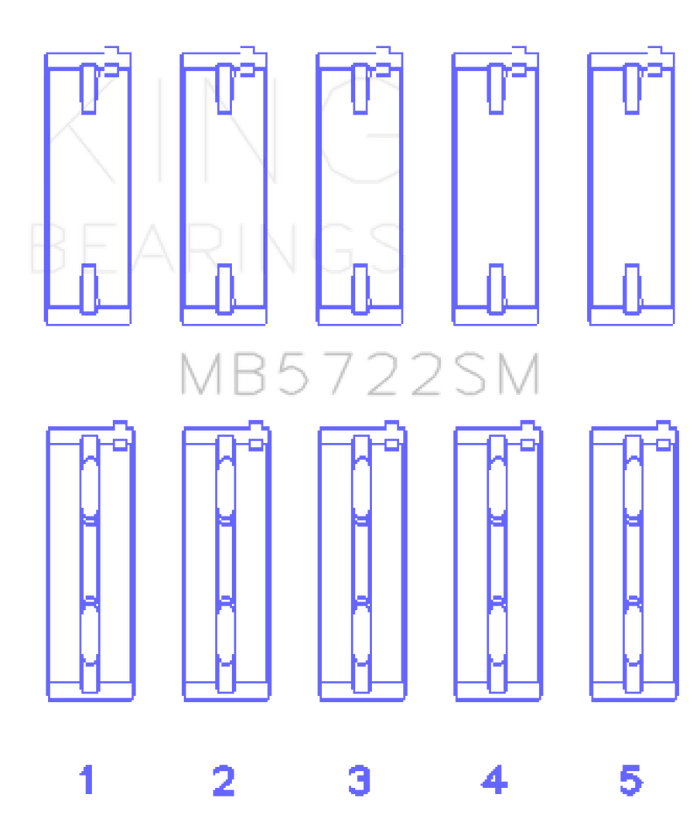 King Engine Bearings-King Mitsubishi 2007+ 4B11T Turbo EVO X (Size +0.25mm) Crankshaft Main Bearing Set- at Damond Motorsports