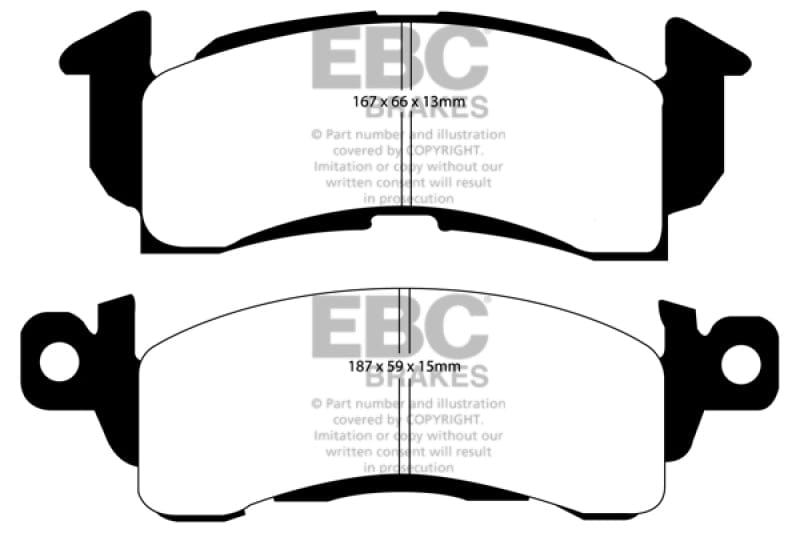 EBC-EBC 73-74 Buick Apollo 4.1 Yellowstuff Front Brake Pads- at Damond Motorsports