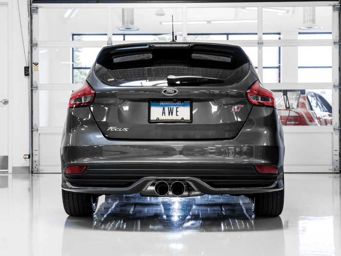 AWE Tuning Ford Focus ST Touring Edition Cat-back Exhaust - Non-Resonated - Chrome Silver Tips available at Damond Motorsports