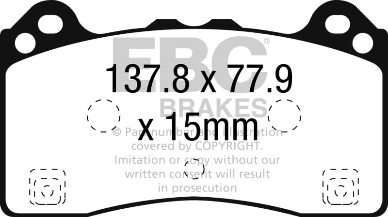 EBC-EBC 16-18 Ford Focus RS Redstuff Ceramic Low Dust Front Brake Pads- at Damond Motorsports