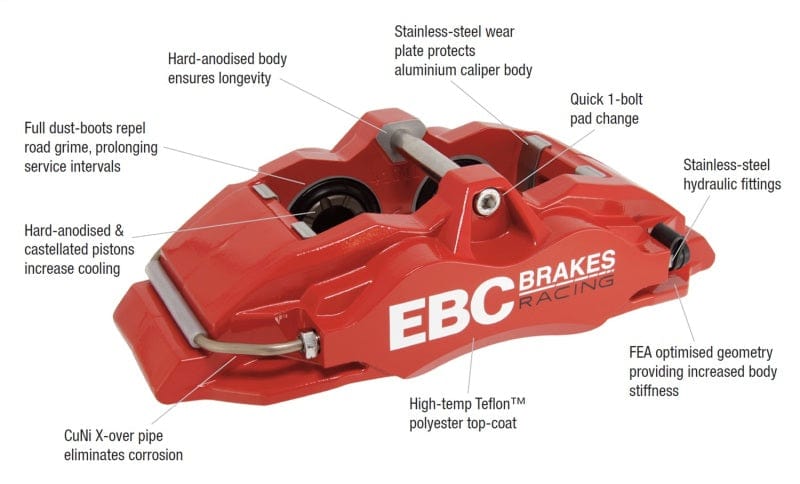 EBC Racing 05-11 Ford Focus ST (Mk2) Front Right Apollo-4 Blue Caliper available at Damond Motorsports