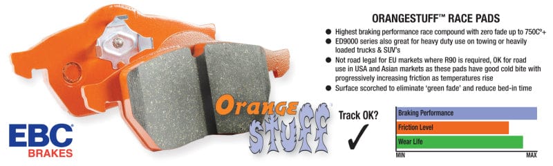 EBC-EBC 07-13 Mazda 3 2.3 Turbo Orangestuff Front Brake Pads- at Damond Motorsports