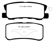 EBC-EBC 11-14 Chrysler 200 3.6 Redstuff Rear Brake Pads- at Damond Motorsports