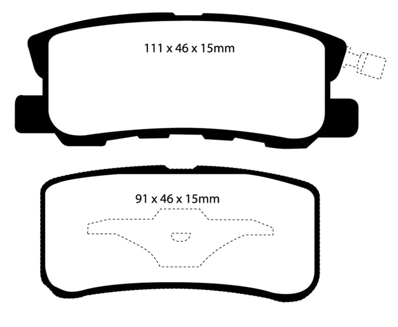 EBC-EBC 11-14 Chrysler 200 3.6 Redstuff Rear Brake Pads- at Damond Motorsports