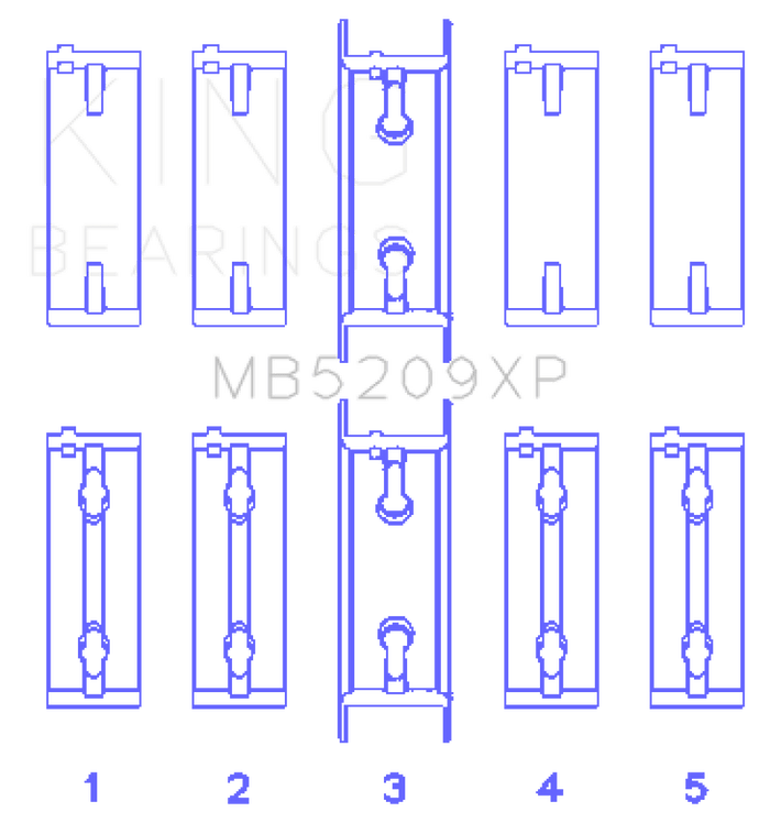 King Engine Bearings-King Mitsubishi 4G63/4G64 7 Bolt 2nd Gen DSM and EVO I-IV (Size STDX) Performance Main Bearing Set- at Damond Motorsports
