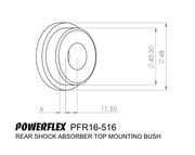 Powerflex-Fiat 500 Rear Shock Top Mount Bushing- at Damond Motorsports