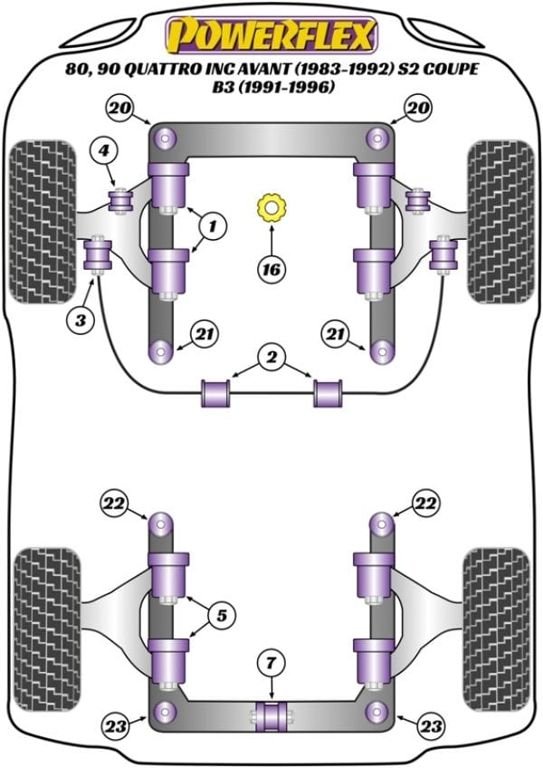 Powerflex-Audi B5 A4/S4/RS4 Rear Lower Wheel Bearing Housing Bushings- at Damond Motorsports