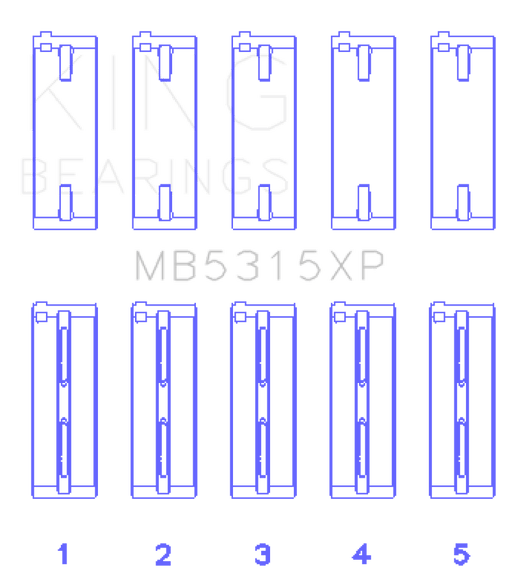 King Engine Bearings-King Mitsubishi 4G63/4G64 7 Bolt EVO V-IX (Size 0.25mm) Performance Main Bearing Set- at Damond Motorsports