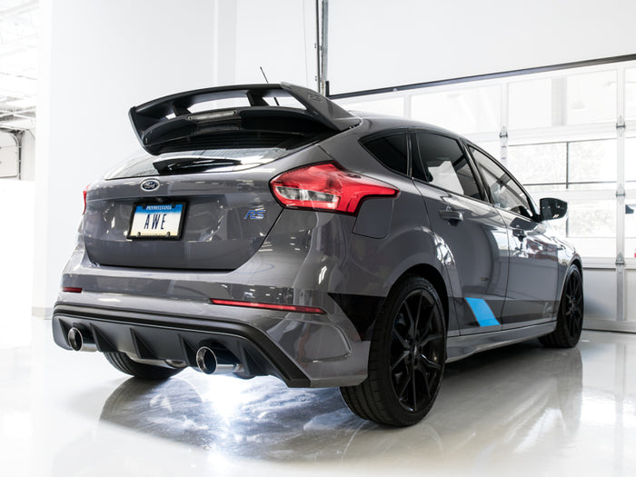 AWE Tuning Ford Focus RS Touring Edition Cat-back Exhaust- Non-Resonated - Chrome Silver Tips available at Damond Motorsports