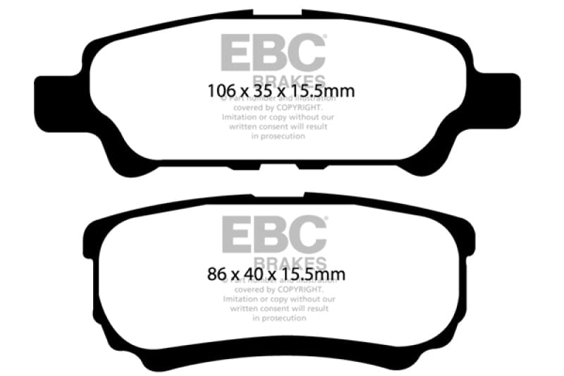 EBC-EBC 11-14 Chrysler 200 2.4 Greenstuff Rear Brake Pads- at Damond Motorsports