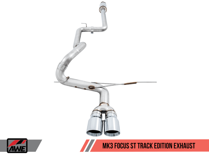 AWE Tuning Ford Focus ST Track Edition Cat-back Exhaust - Chrome Silver Tips available at Damond Motorsports