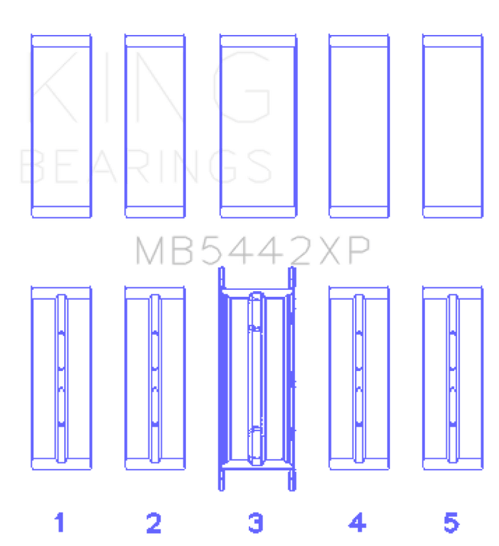 King Engine Bearings-King Ford 2.0 2.3L EcoBoost Crankshaft Main Bearing Set (Set of 5)- at Damond Motorsports