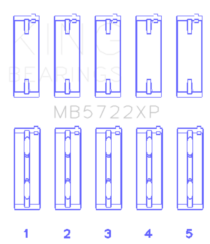 King Engine Bearings-King Mitsubishi 4B11T EVO X 2007+ (Size 0.25) Performance Main Bearing Set- at Damond Motorsports