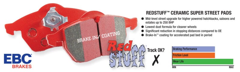 EBC-EBC 2017+ Honda Civic Type-R Redstuff Rear Brake Pads- at Damond Motorsports