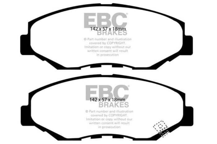 EBC-EBC 13-15 Acura ILX 1.5 Hybrid Ultimax2 Front Brake Pads- at Damond Motorsports