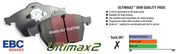 EBC-EBC 02-05 Mitsubishi Lancer 2.0 ES Ultimax2 Front Brake Pads- at Damond Motorsports